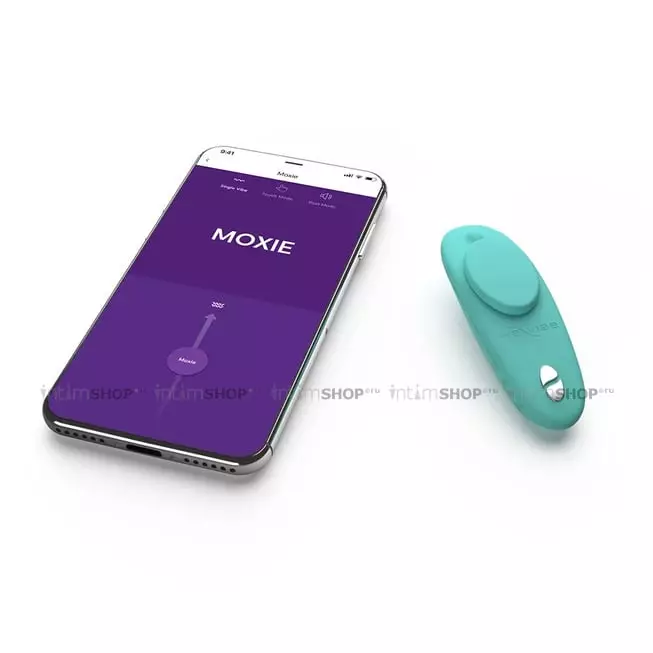 Клиторальный вибратор We-Vibe Moxie+ в трусики с пультом ДУ, голубой