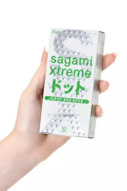 Латексные презервативы с точками Sagami Xtreme Type-E, 10шт