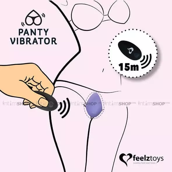 Массажер в трусики FeelzToys Panty Vibe Remote Controlled с пультом ДУ, фиолетовый