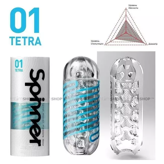 Мастурбатор Tenga Spinner 01 Tetra, голубой