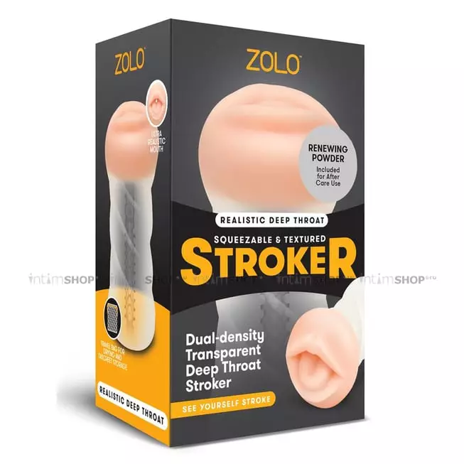 Мастурбатор Zolo Stroker Deep Throat, телесный