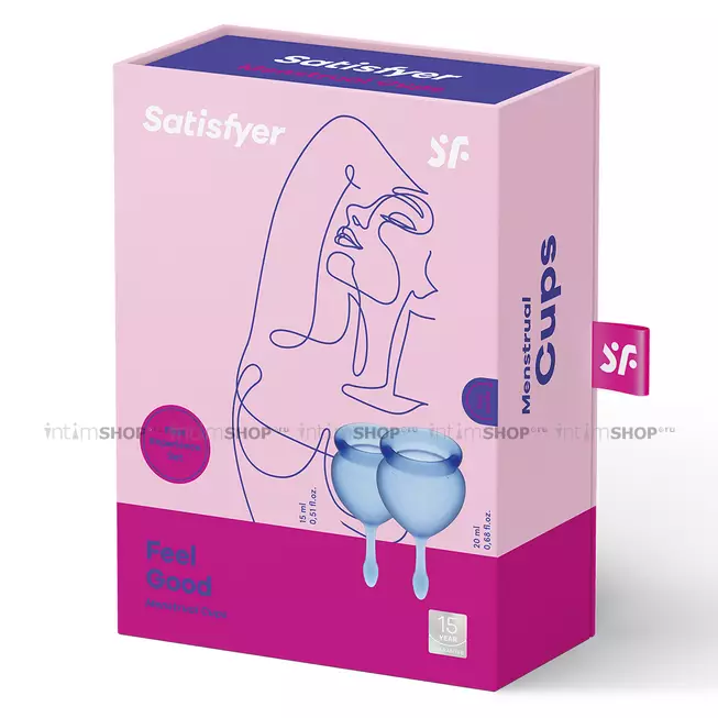 Менструальные чаши Satisfyer Feel Good, 2 шт в наборе, синий