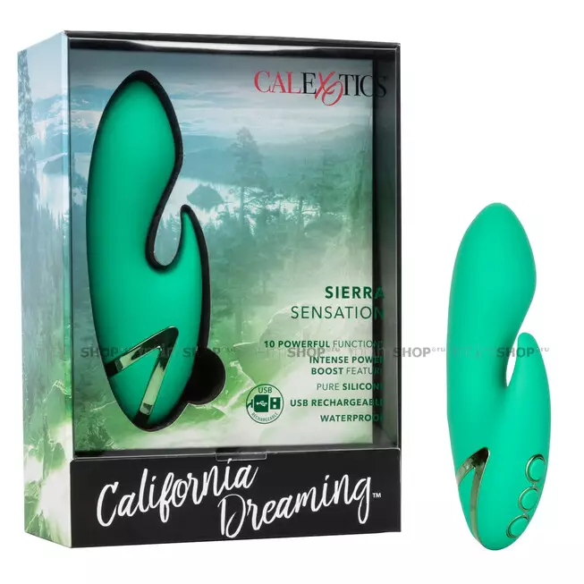 Мини-вибратор-кролик CalExotics California Dreaming Sierra Sensation, зеленый