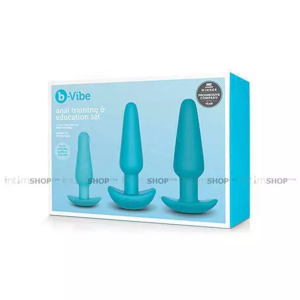 Набор анальных пробок B-Vibe Anal Training & Education Set, бирюзовый