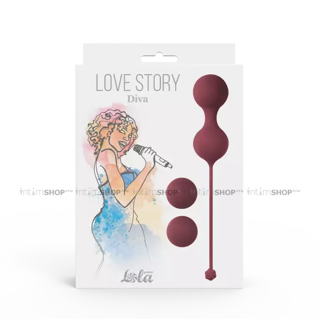 Набор вагинальных шариков Lola Games Love Story Diva, бордовый