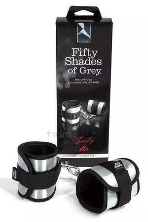 Наручники мягкие Fifty Shades Of Grey Totally His, черно-серебристые