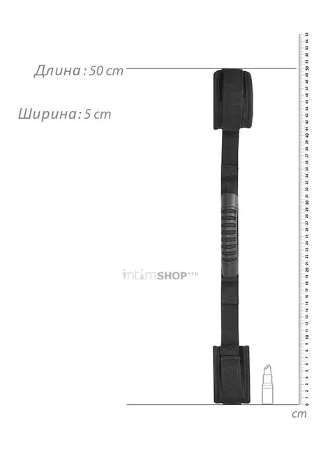 Наручники Shots Media Ouch! V&V Adjustable с ручкой, черные