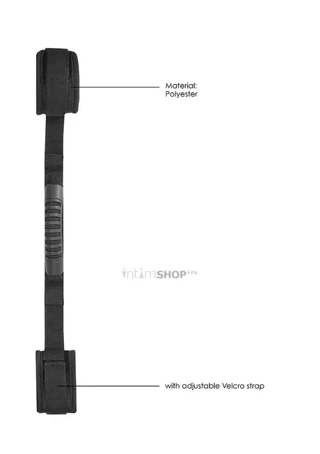 Наручники Shots Media Ouch! V&V Adjustable с ручкой, черные