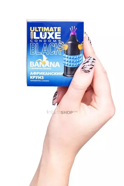 Презерватив стимулирующий Luxe Black Ultimate Африканский круиз Банан, 1 шт