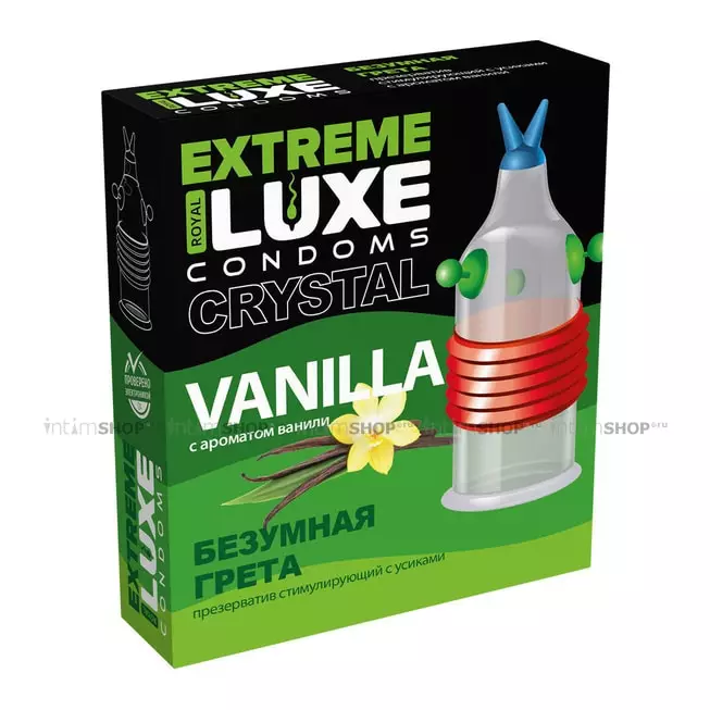 Презерватив стимулирующий Luxe Extreme Безумная Грета Ваниль, 1 шт