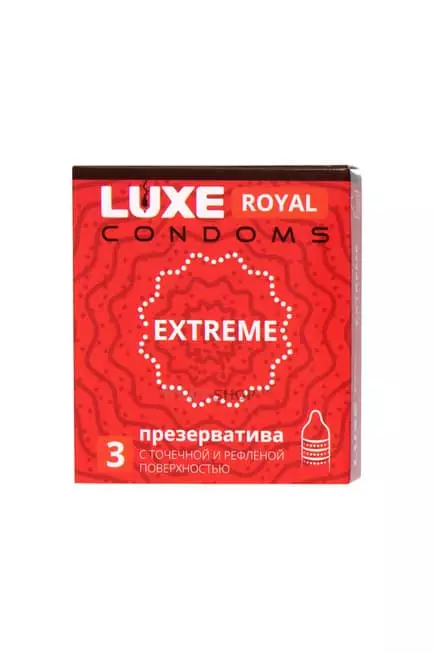 Презервативы Luxe Royal Extreme ребристые с точками, 3 шт