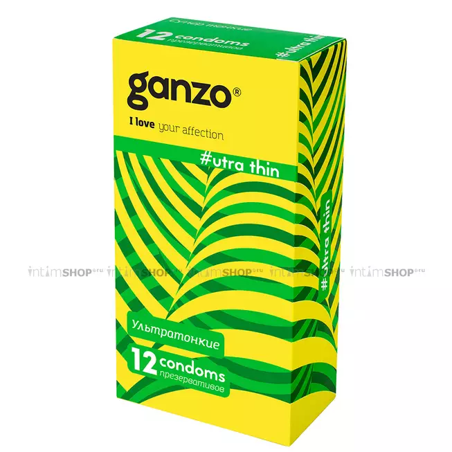 Презервативы ультратонкие Ganzo Ultra Thin, 12 шт