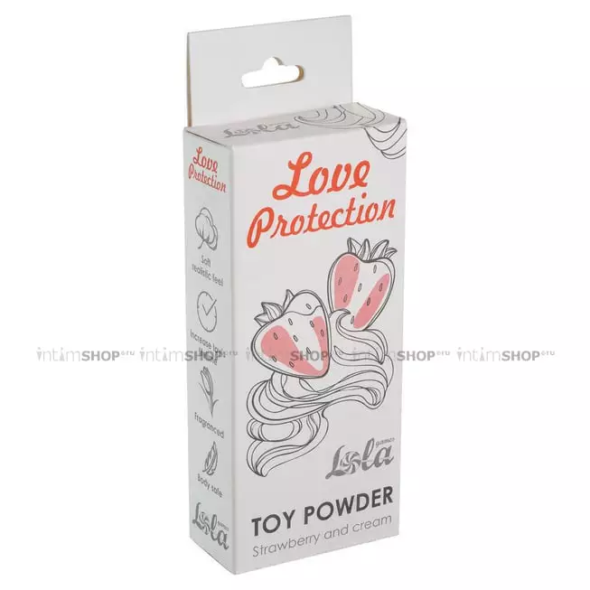 Пудра для игрушек Love Protection Клубника со сливками, 15 гр