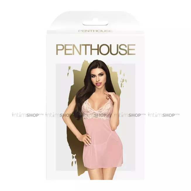 Сорочка и трусики Penthouse Bedtime Story L/XL, розовая