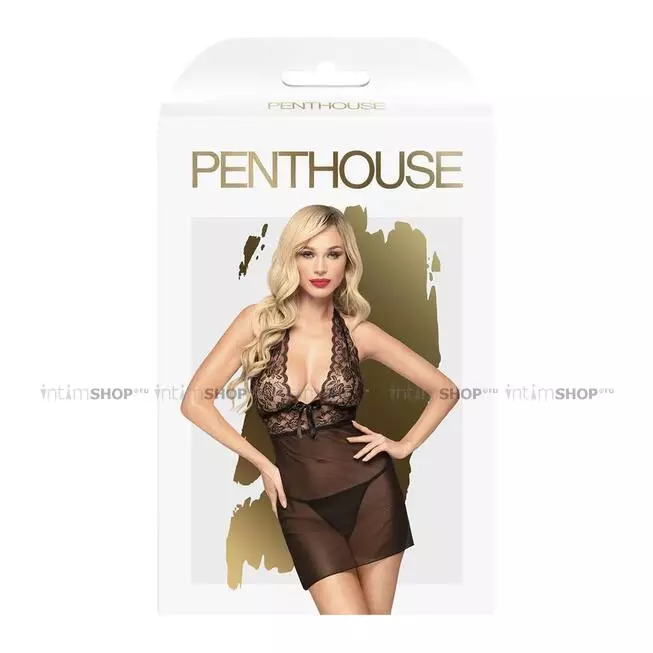 Сорочка и трусики Penthouse Sweet and Spicy L/XL, черная