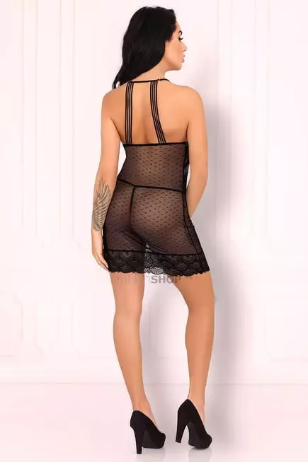 Сорочка LivCo Corsetti Fashion LC 90572 Comiran koszula Black, Чёрный, L/XL