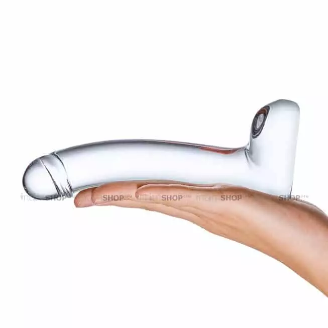 Стеклянный фаллоимитатор Glas Curved G-Spot 18 см, бесцветный