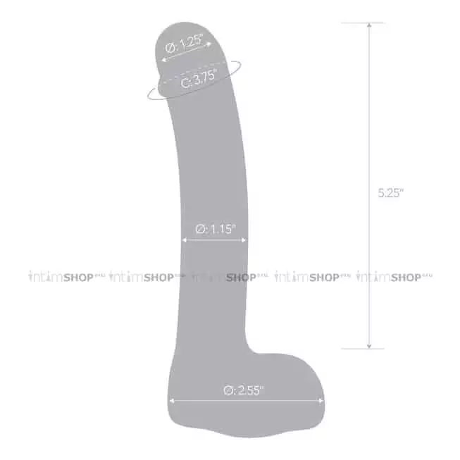 Стеклянный фаллоимитатор Glas Curved G-Spot 18 см, бесцветный