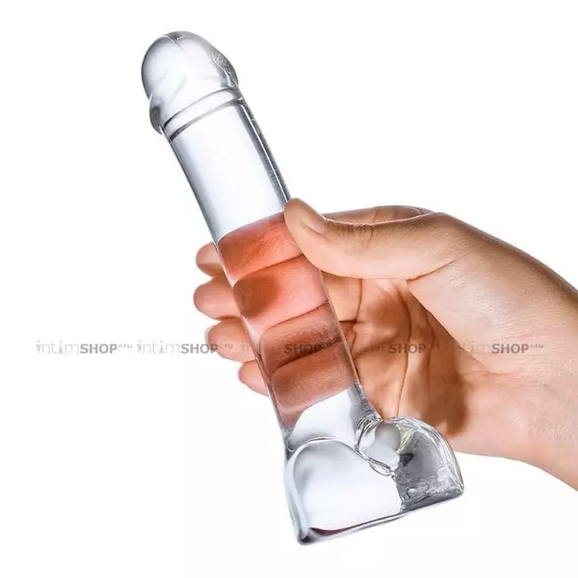 Стеклянный фаллоимитатор Glas Curved G-Spot 18 см, бесцветный