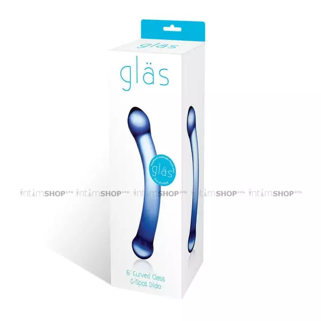 Стеклянный фалос для точки G Glas Curved G-Spot, синий