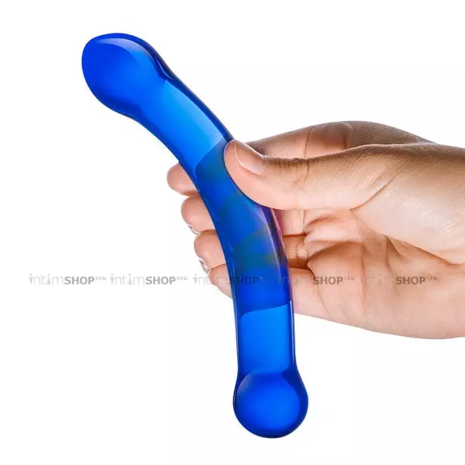 Стеклянный фалос для точки G Glas Curved G-Spot, синий