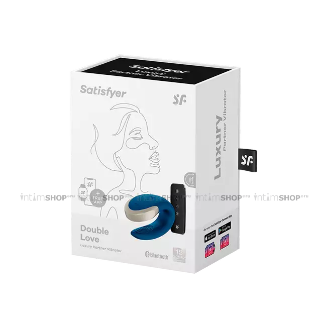 Стимулятор для пар Satisfyer Double Love с пультом ДУ, синий