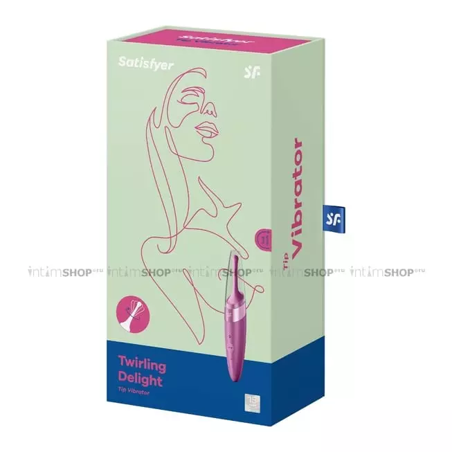 Точечный вибратор Satisfyer Twirling Delight, ягодный