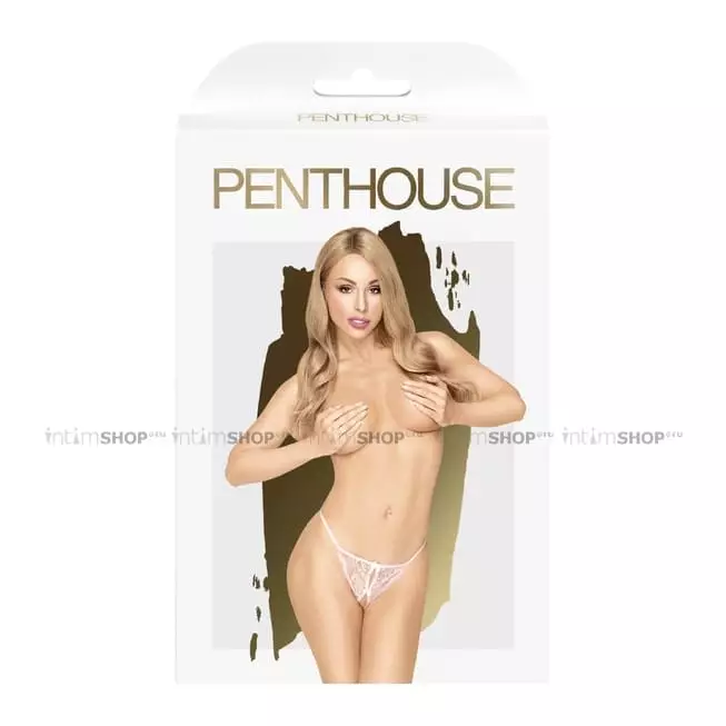 Трусики-стринги Penthouse Hot Getaway с доступом S/M, розовые