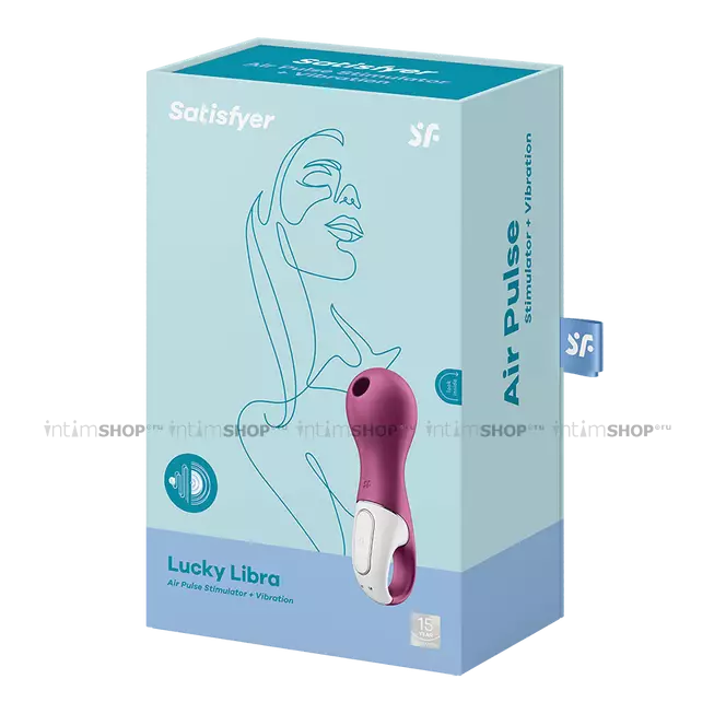 Вакуумный стимулятор с вибрацией Satisfyer Lucky Libra, бордовый