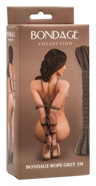 Веревка для фиксации Lola Games Bondage Collections, серая, 3м