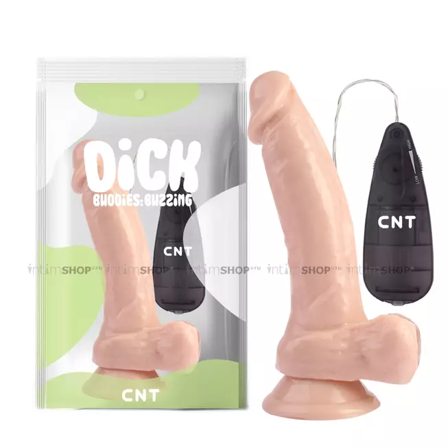 Вибратор CNT Dick Buddies: Buzzing The Master Dildo 22.5 см, телесный