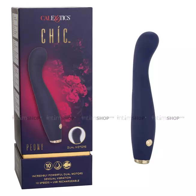 Вибратор для точки G CalExotics Chic Peony, синий