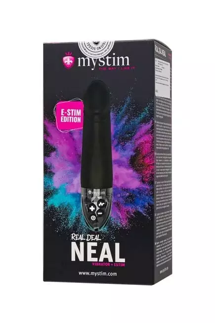 Вибратор для точки G с электростимуляцией Mystim Real Deal Neal, черный