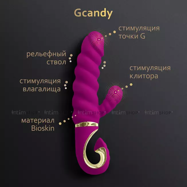 Вибратор-кролик Gvibe Gcandy рельефный, ягодный