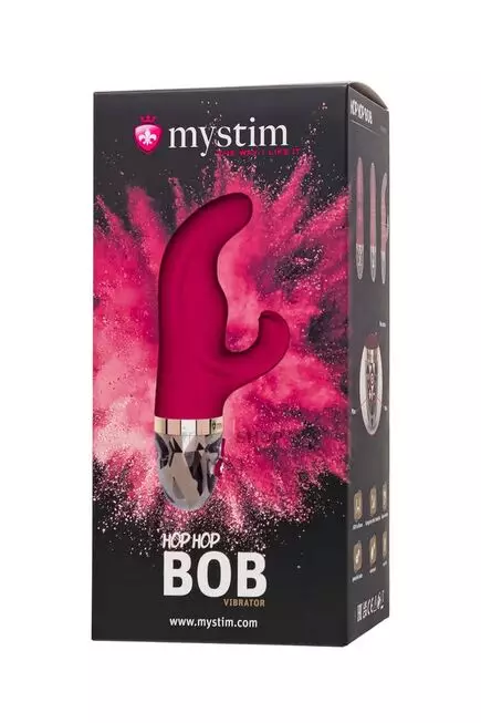 Вибратор-кролик Mystim Hop Hop Bob, бордовый