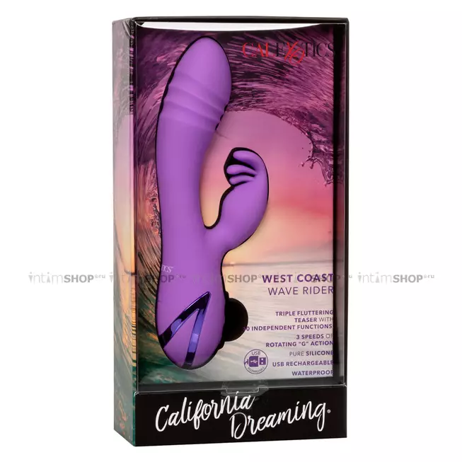 Вибратор-кролик с ротацией CalExotics California Dreaming West Coast Wave Rider, фиолетовый