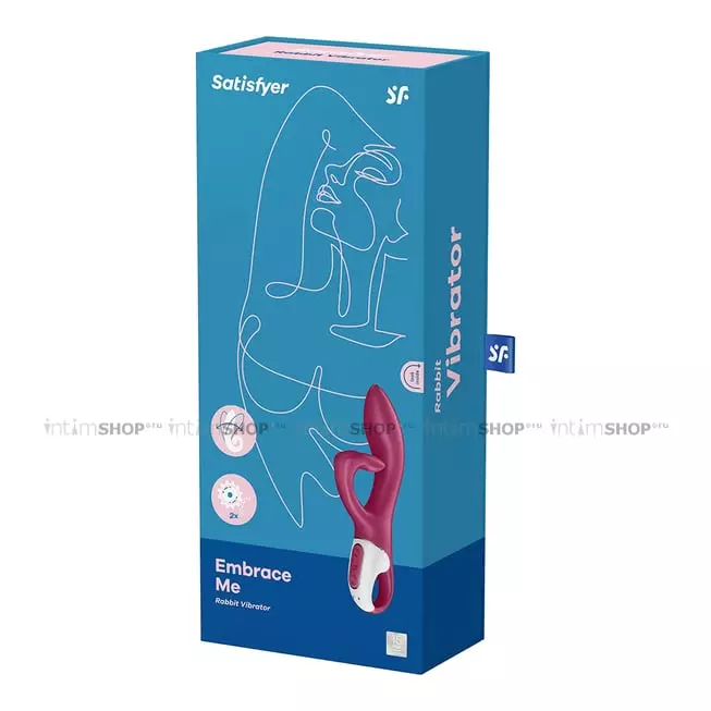 Вибратор-кролик Satisfyer Embrace Me с тремя клиторальными отростками, ягодный