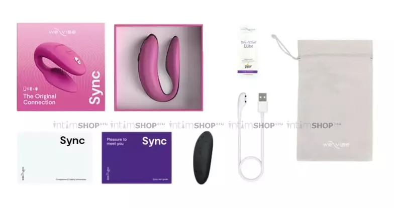 Вибромассажер для пар We-Vibe Sync 2 с пультом ДУ, розовый