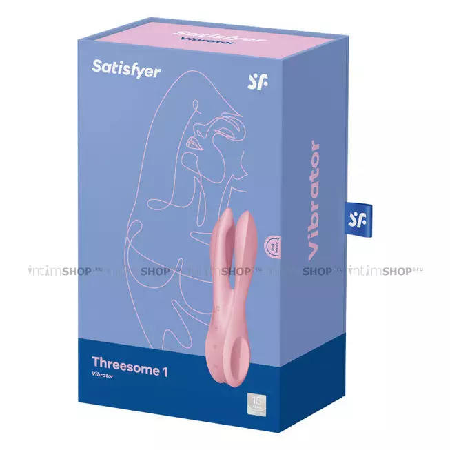 Вибромассажер Satisfyer Threesome 1 для стимуляции клитора и сосков, розовый