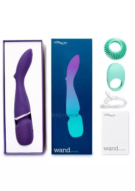 Вибромассажер We-Vibe Wand с насадками, фиолетовый