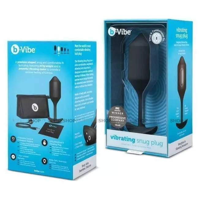 Вибропробка для ношения b-Vibe Vibrating Snug Plug 4, черная