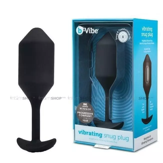 Вибропробка для ношения b-Vibe Vibrating Snug Plug 4, черная