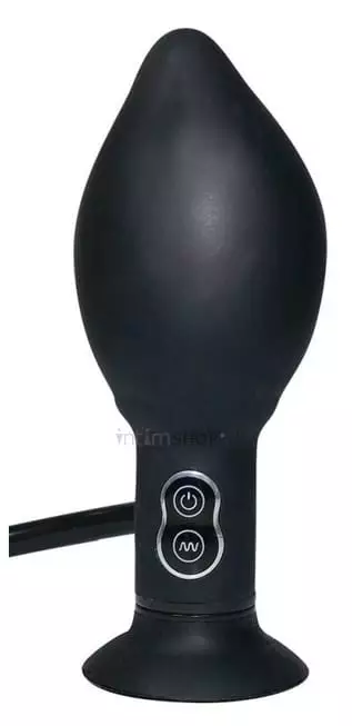 Вибростимулятор с подкачкой True Black Vibro Anal Plug Orion черный