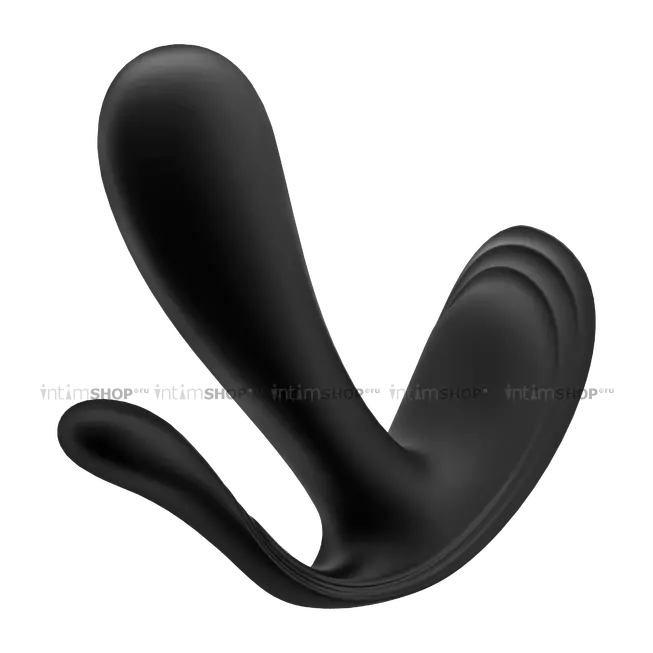 Вибровкладка в трусики с вагинальным и анальным отростком Satisfyer Top Secret+, черная